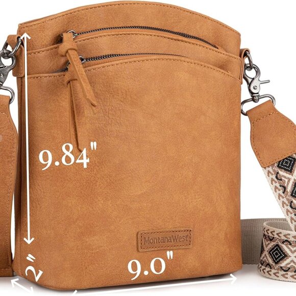 Crossbody Purses and Handbags for Women Double Compartments Cross Body Bag with - Picture 5 of 7